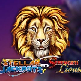 Stellar Jackpots with Serengeti Lions slot logo by Lightning Box Game at Kyngs CasinoStellar Jackpots with Serengeti Lions